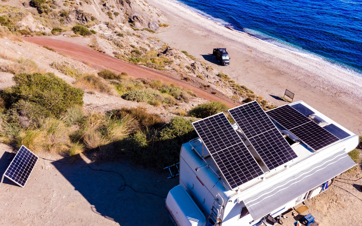 Solar Panels For Charging Batteries on a camper